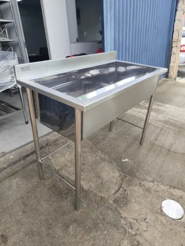 Tanque inox industrial 1,20x0,60m chapa 20 