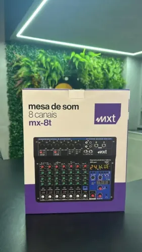 Mesa De Som 8 Canais Interface 24 Efeitos Bluetooth MXT 8T