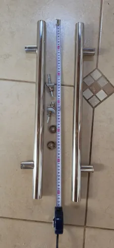 Puxador de inox e fechadura tetra
