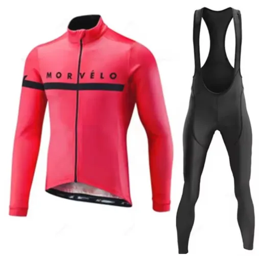 Conjunto de ciclismo Bretele calça e Camisa manga longa Morvêlo