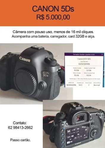 CANON 5Ds - Pouquíssimo uso!