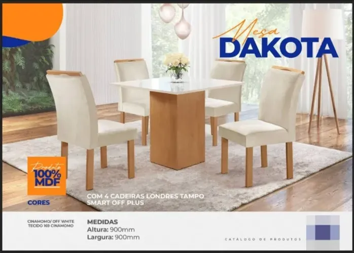 Conjunto Dakota: Elegância em Freijó e Off White para Sua Sala de Jantar