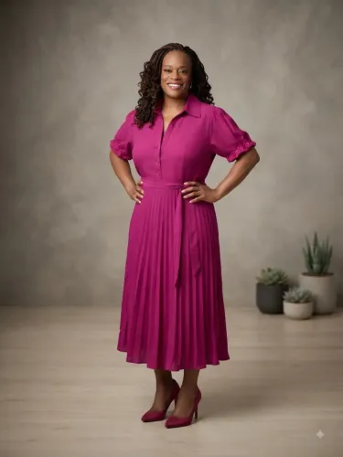 Vestido Midi Social/Elegante com Cinto Pink
