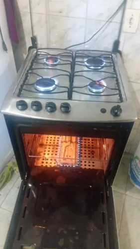 Fogão mesa inox todo automático