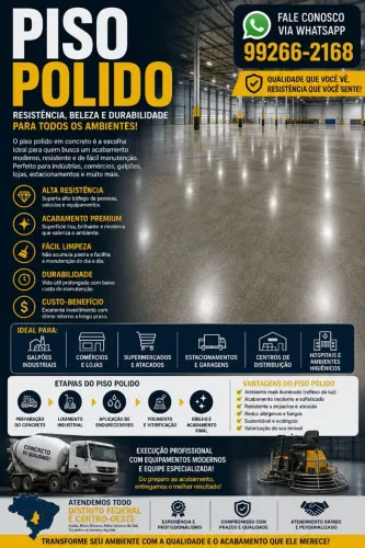 Piso polido em concreto usinado 