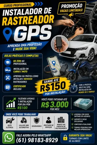 CURSO DE INSTALADOR DE RASTREADOR EM CARRO E MOTO