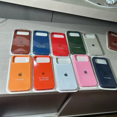 Capa silicone case iPhone 17 pro Max laranja, branca, cinza, azul, marrom, verde, novas