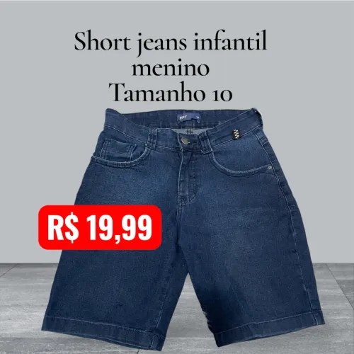 Short jeans infantil menino tamanho 10