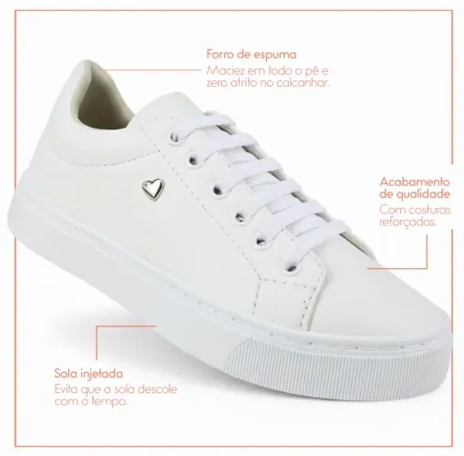 Sapato branco básico unissex