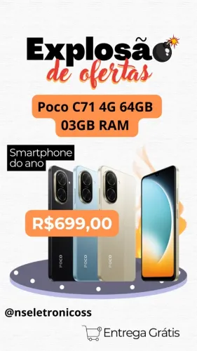 Celular Para Xiaomi Poco C71 64GB 3GB RAM Lacrado Entregamos
