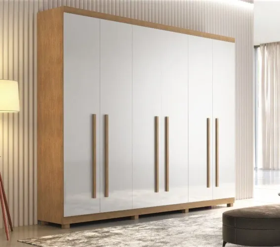 Roupeiro Bahia 6 portas rufato - novo direito da fábrica 