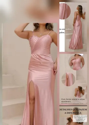 Vestido longo com fenda