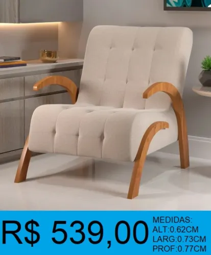 Poltrona com design de luxo - Entrega em até 72 horas