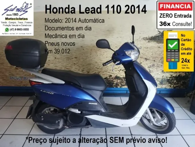 Honda Lead 110 2014 # ZERO entrada até 36x. Consulte! 