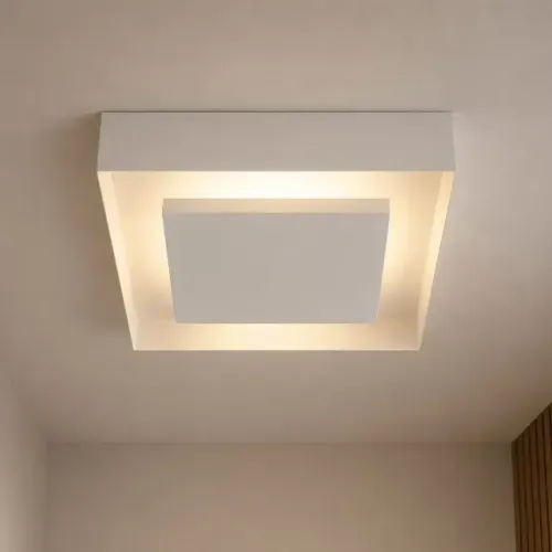 Plafon de Teto Metálico 50x50 cm para 4 Lâmpadas - Branco