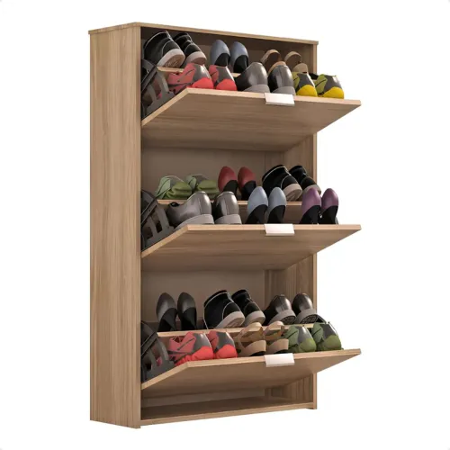 Sapateira com porta basculante vertical armário
