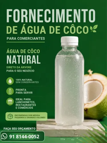 Fornecedor água de côco