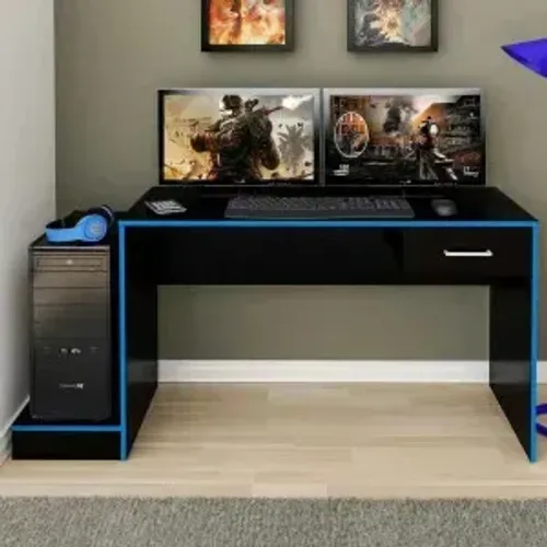 Mesa Gamer Preto/ Azul