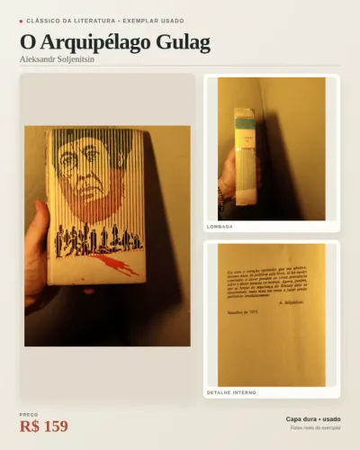 Livro O Arquipélago Gulag - Aleksandr Soljenítsin - Capa Dura Antiga
