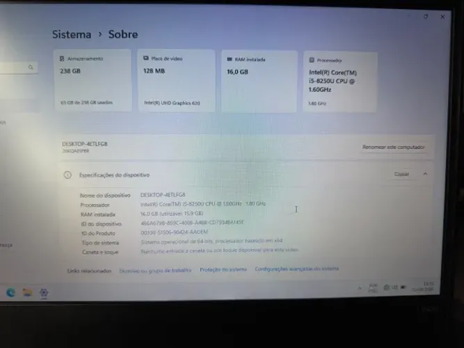 Lenovo ThinkPad E480 Core I5 8ª Geração 16 Gb de memória RAM, SSD 240 Gb