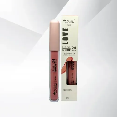 Lip Oil Vegano 24h Nude Max Love - A Sua Cor! Cor 802 Nude Lip Oil 24h