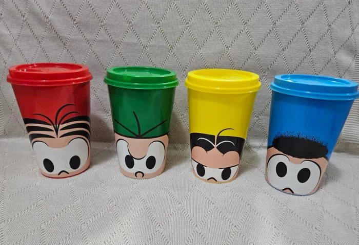 Coleção 4 Copos Turma da Mônica 900ml