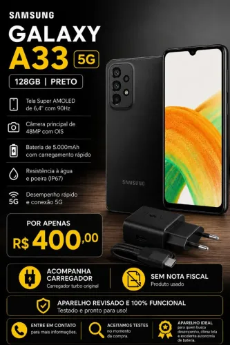Samsung Galaxy A33 5G - Preto | 128GB