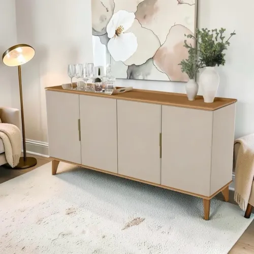 Buffet Évora Linea Brasil 04 Portas 160cm - Entrega Imediata;