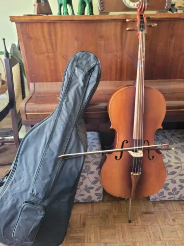 Violoncelo Rolim Milor 4/4 Rajado Fosco | Seminovo | Acompanha Capa