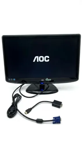 Monitor AOC 21,5" LED Slim Full HD + Adaptador HDMI - Pronto para Uso