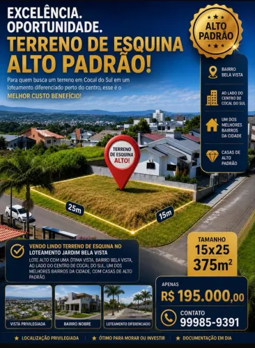 Oportunidade terreno no Bairro Bela Vista cocal do Sul