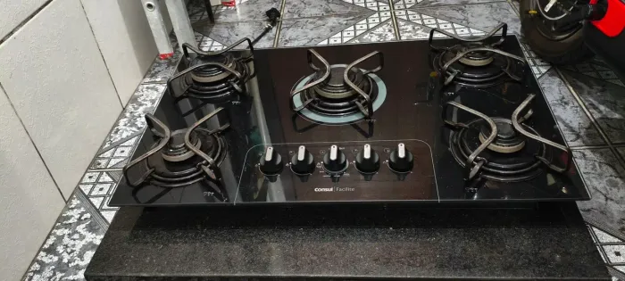 Cooktop Consul 5 Bocas (Gás/Elétrico 220 V) Super Conservado!