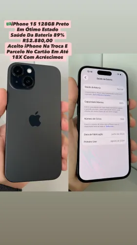 iPhone 15 128GB De Armazenamento ( Usado )