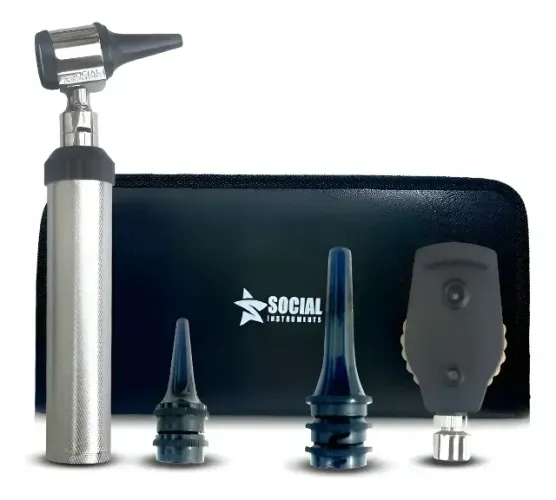 Kit otoscópio + oftalmoscópio Social Instrumentos ? zerado e na garantia