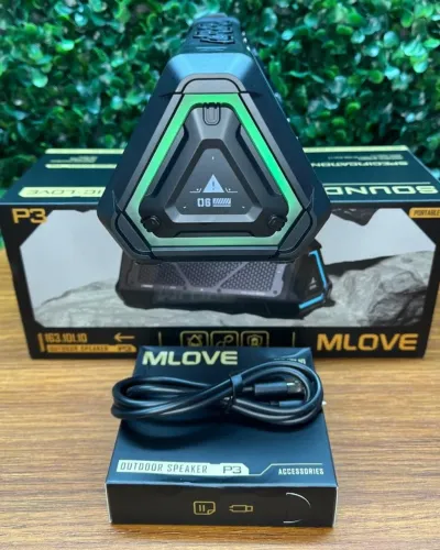 Caixa de Som Bluetooth Mlove P3 40W - À Prova d'Água, RGB - Novo, Entrega Grátis