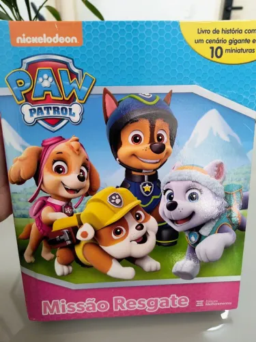 Livro patrulha canina brincante com personagens