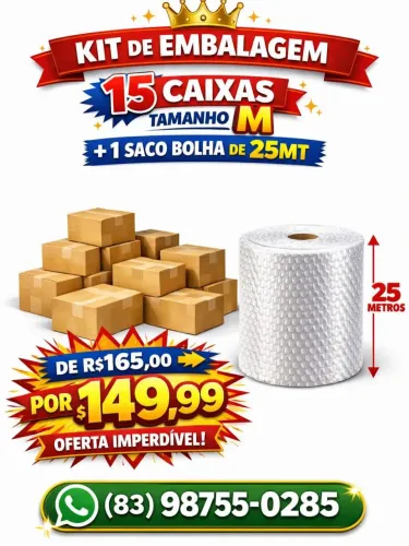 Caixas de papelão kit com 15,20 e 30