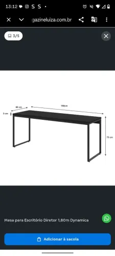 Mesa grande 1,80 x 60cm