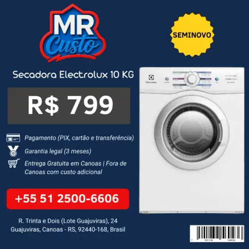 Secadora Electrolux 10kg Seminova | Revisada, Testada e com Garantia | MR Custo
