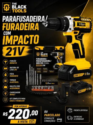 PARAFUSADEIRA 21V com maleta de acessórios