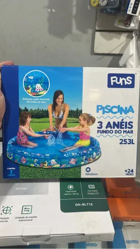 Piscina inflável 3 anéis 253 litros Novo