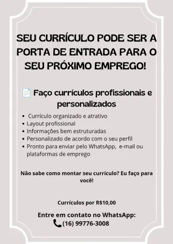 Faço currículos