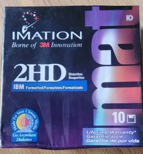 Caixa Lacrada Com 10 Disquetes Imation 2hd 3,5 1.44mb
