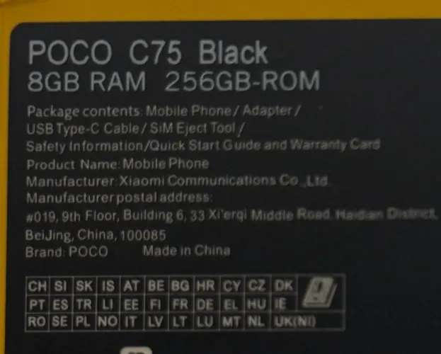 POCO C75 256GB / 8GB RAM - NOVO