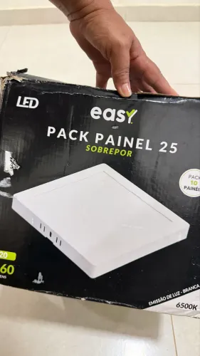 Kit 10 Painéis LED Sobrepor 25W Luz Branca 6500K - Novo na Caixa