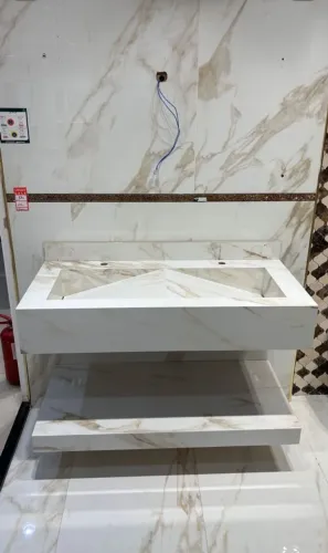 Pia esculpida em porcelanato