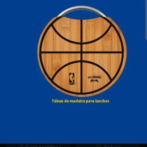 Tábua de madeira NBA para lanche