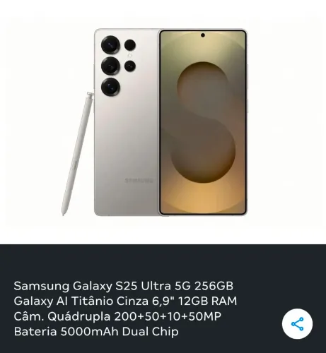 Samsung Galaxy S25 Ultra 256gb Cinza Lacrado