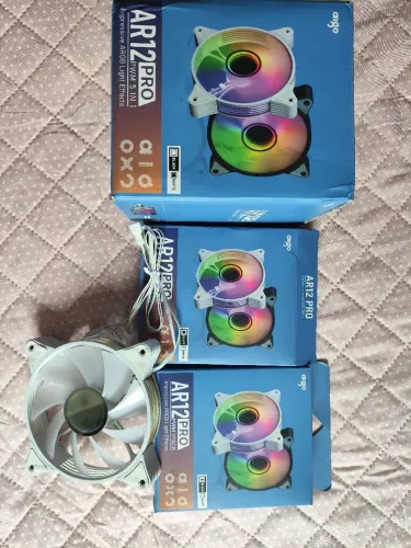 Kit 7 Fans Aigo AR12 Pro ARGB PWM Infinity Mirror Brancas 120mm