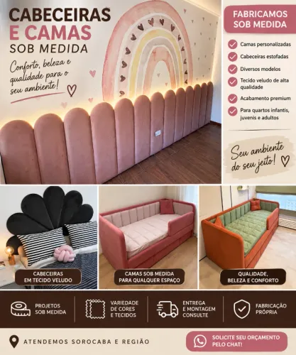 Cabeceiras Estofadas e Camas Sob Medida - Fabricação Própria